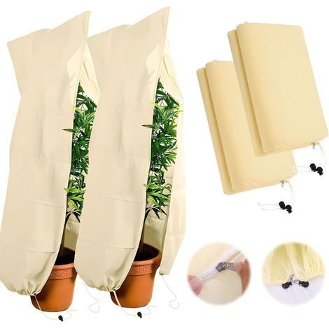 Housse d'hivernage pour plantes extérieures 120 x 180 cm – Tissu non tissé respirant – Protection anti-UV contre le gel et les intempéries (1/5)