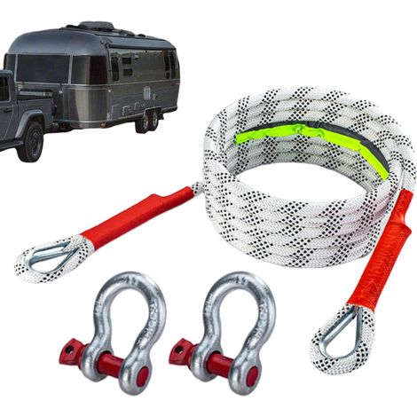Corde de remorquage cinétique haute résistance - Corde de remorquage tout-terrain - Corde de remorquage pour véhicules - Corde de remorquage robuste pour pneus enterrés - Corde de récupération 4 x 4 (1/5)