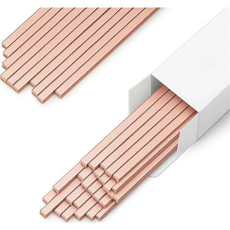 40 baguettes de brasage à 15 % d'argent - Baguettes de soudage plates en cuivre phosphoreux pour CVC, climatiseur, alliage de brasage, 25 cm (1/5)