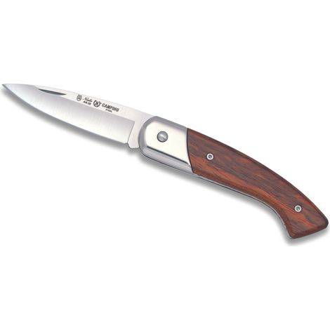 Camping Razor 108 Miguel Nieto 17,5 cm, con lama in acciaio 7 cm con mango di legno di ulivo naturale e cromo duro.