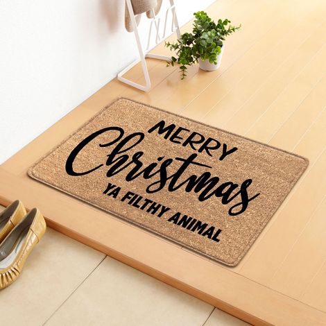 Tapis De Soin - Tapis De Bienvenue Noël - Rectangulaire 40 X 60 Cm - Antidérapant - Lavable À La Main - Polyester - Pour Entrée Extérieure Intérieure (1/5)
