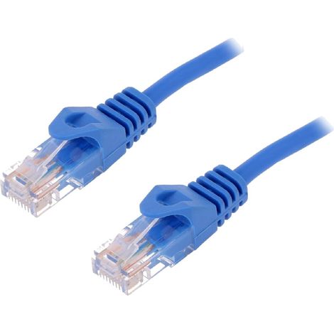 Cable reseau RJ45 male U-UTP Cat.5e bleu- 1.5m
