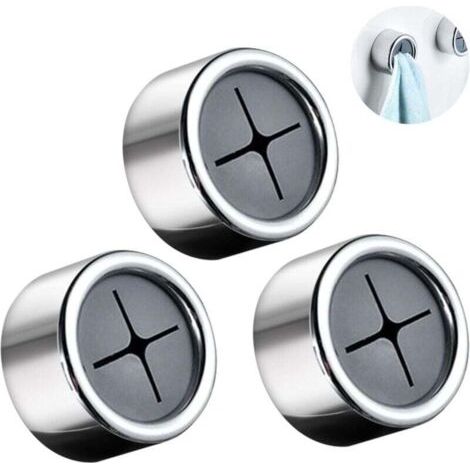 Accroche Torchon, 3 Pièces Porte Torchon, Accroche Torchons Adhesif, ABS Rond Porte Torchon Cuisine, Aucun Perçage Requis, pour Salle De Bain, Armoire Et Placard