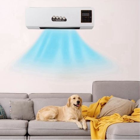 Chauffage électrique mural avec télécommande - Blanc - 55x18.8x11.8 cm - Silencieux (1/4)