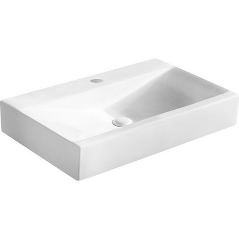 Lavabo da appoggio mod. la46 cm 70.5 x 44.5 bianco piletta non inclusa (1/5)
