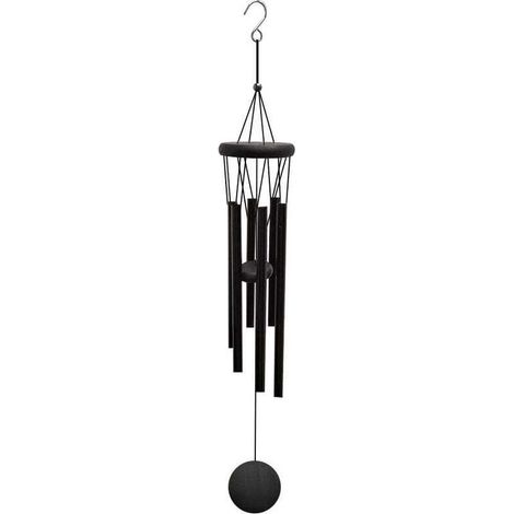 Dekoratives Windspiel aus Aluminium und Holz für den Außenbereich, 1 Stück, 6 hohle Aluminiumrohre, für Garten, Hof und Haus (1/5)