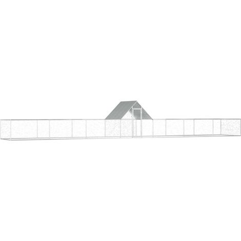 Pollaio 14 x 2 x 2 m acciaio zincato 020001711