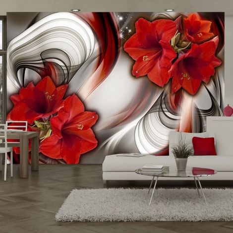 Papier Peint "Amaryllis Ballad of the Red" 210 x 300 cm (1/2)