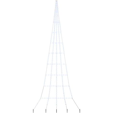 Arbre de Noël Sapin de Noël LED avec piquets au sol Blanc froid 511 cm Métal (1/5)