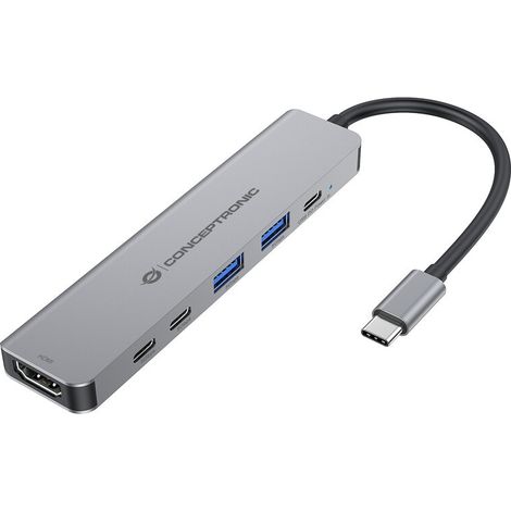CONCEPTRONIC 6-1 Dock USB-C-HDMI/2xUSB-A/2xUSB-C/+ 25cm gr (DONN33G)
