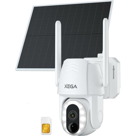 4G LTE Outdoor Solar Surveillance Camera with SIM Card, No WiFi LED Lamp 500 Lumens, 2K Resolution, Night Vision Colour, Pan-Tilt 355°/90°, Two-Way Audio, IP66, Subscription Required (1/5)