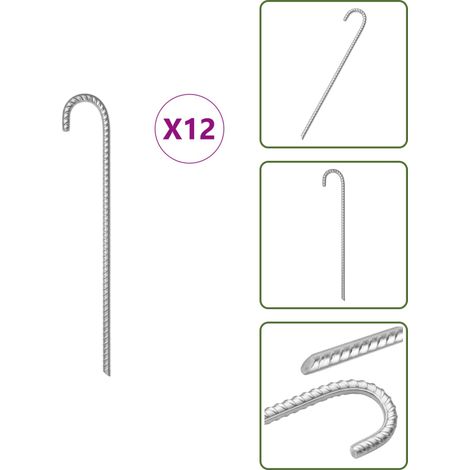 Verankerung - vidaXL Zeltheringe 12 Stk. 41,5 cm Ø12 mm Verzinkter Stahl - Zelt (1/5)