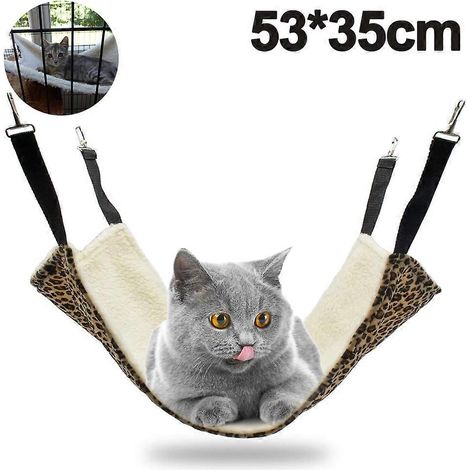 Couverture pour animaux de compagnie Pet Haven, hamac doux et chaud à double couche en peluche courte de qualité, double face facile à nettoyer, crochet métallique inclus, étrier réglable pour un conf (1/4)