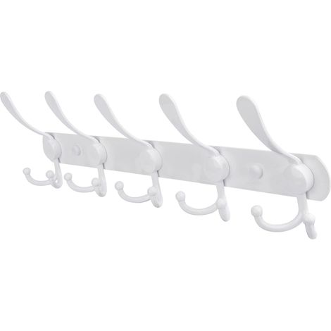 Appendiabiti da parete, gancio appendiabiti da parete, portasciugamani in acciaio inox per camera da letto, ingresso, bagno, ufficio, vestiti, cappello (bianco) (1/5)