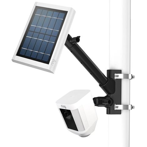 2 in 1 Mast Bracket for Solar Panel, Battery Spotlight Cam and Stick Up Cam Outdoor Mounting Accessories for Solar Panel (Black) (1/5)