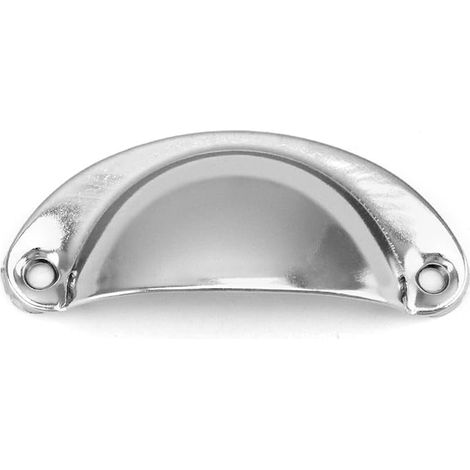Lot de 16 Poignées de Coquille Tiroir, Poignées de Tiroir Vintage, Poignée Meuble pour Placard, Armoire, Commode, Vis Incluses (Argent) (1/2)