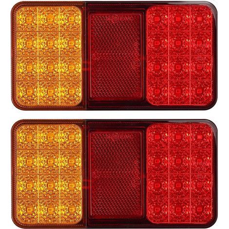 2pcs E-Marked LED Tail Lights Parking Position Indicator with 2x18 LEDs Waterproof LED Rear Brake Lights 12V Universal for Trailer Vehicle Caravan Truck Tractor