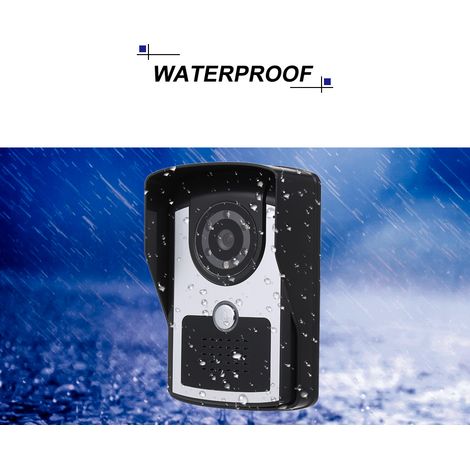 Videocitofono con monitor HD da 7 pollici, telecamera, sistema interfono, visione notturna a infrarossi, 4 fili, IP55, montaggio a piastra, controllo climatico -25℃-60℃, display TFT LCD 800480 (1/3)