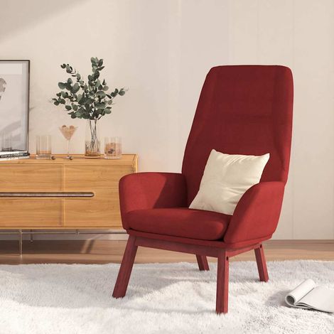 vidaXL Chaise de relaxation Rouge bordeaux Tissu (1/5)
