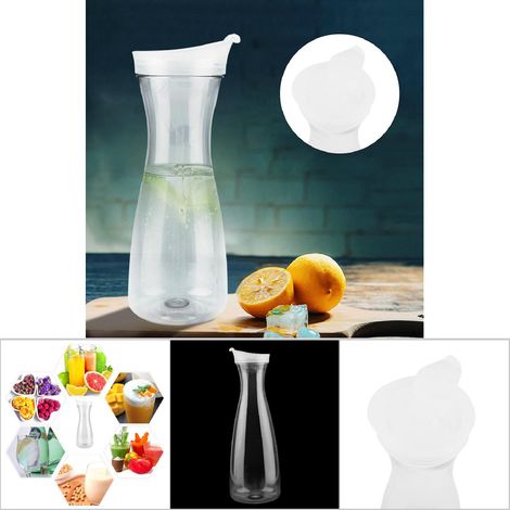1600 ml durchsichtige Acryl-Saftflasche mit Deckel, Eiswasserkaraffe für Bar und Zuhause (1/5)