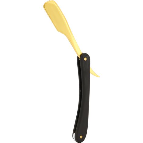 Porte-savon droit homme vintage en acier inoxydable doré, support de rasoir coupe-choux professionnel, accessoire coiffure barbier, étui S79-14 (1/5)