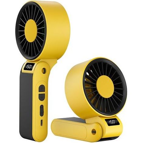 Mini-Faltventilator für die Hosentasche, USB-Turboventilator mit LED-Anzeige und Tischfunktion, Gelb (1/5)