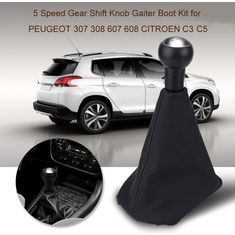 Kit pommeau de levier et soufflet 5 vitesses pour PEUGEOT 307 308 607 608 CITROEN C3 C5 (1/5)