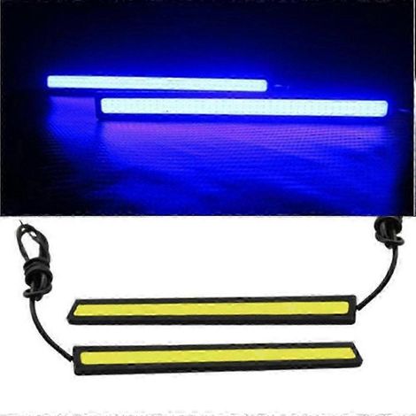 Lot de 2 feux de jour pour voiture, bande lumineuse LED COB 10 LED étanche et flexible, pour phares auxiliaires 12 V (1/5)