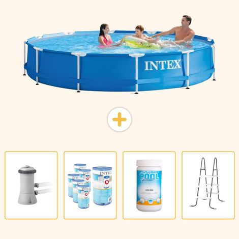 Intex Piscine Tubulaire Ronde - 366x76 cm - 5-pièces SCB96 (1/5)