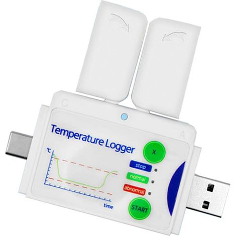 Interfaces 2 en 1 enregistreur de données de température de chaîne du froid avec alerte LED pour le stockage des aliments 8640 points PDF rapport (1/5)