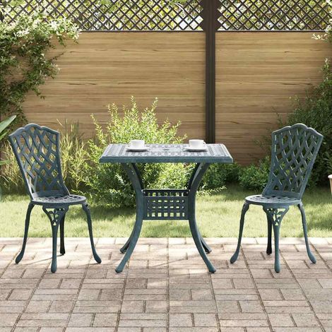 Gartentisch Set 3 pcs Grün Gussaluminium (1/5)