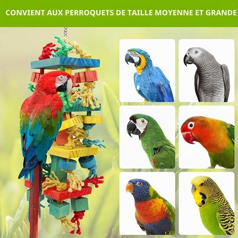 Bird Parrot Chew Toy Cage Bite Wooden Block Small Tear Cockatiels Lovebird Cone (1/4)