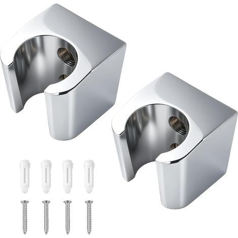 2PCS Support de Douche, support pour pommeau de douche en alliage de zinc, fixation solide pour salle de bain, universel pour la plupart des support de douchette et pommeaux (1/5)