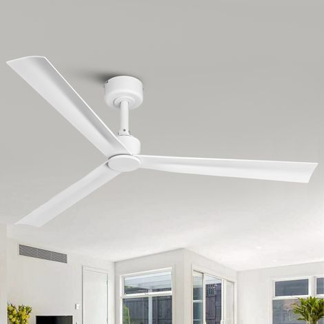 Parrot Uncle Ventilateur Plafond Sans Lumière 127 cm, Silencieux Moteur DC Réversible, Télécommande RF, 6 Vitesses, Mode Sommeil Vent Naturel, Salon Chambre