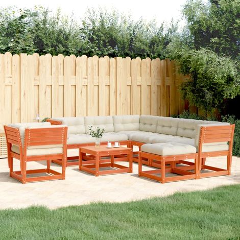 8tlg. Garten-Lounge-Set mit Kissen Wachsbraun Massivholz Kiefer vidaXL (1/5)
