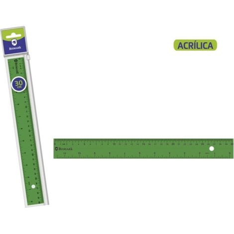 REGLA ACRILICA VERDE 30CM EN FUNDA