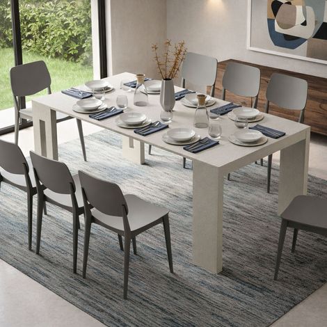 Consola Extensible Meconopsis, Extensible, Fabricada en Italia, 90.00x186.00x78.00h cm Beige