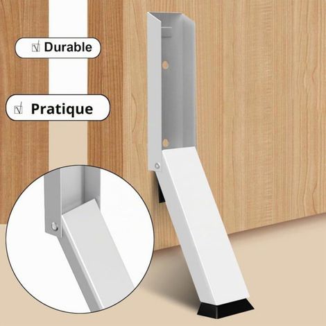 Butoir De Porte - Acier Inoxydable Et Caoutchouc Antidérapant - Pour Portes Lourdes Intérieures Ou Extérieures - Fixation Adhésive Ou Visée - 1 Pièce (1/5)