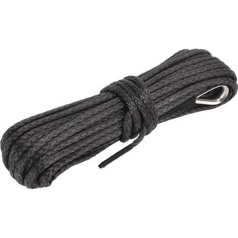 Corde de treuil de remorque en Nylon noir, 15m/50 pieds, remplacement résistant à l'usure pour SUV camion ATV UTV (1/5)