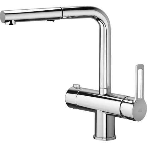 Miscelatore monocomando per lavello con doccetta estraibile Paffoni serie Ringo RIN295CR-MET Cromato - Ottone (1/5)