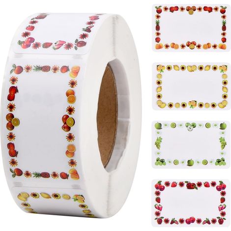 500 étiquettes de confiture, 5 x 3 cm, étiquettes adhésives pour fruits, étiquettes vierges, autocollants pour emballage cadeau, étiquettes autocollantes pour pots de cuisson, cadeau (1/5)
