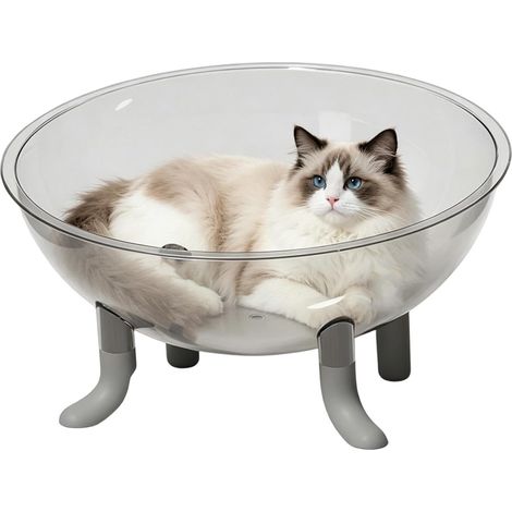 Cama para gatos con forma de cúpula  Cuenco grande, redondo, transparente, cómodo y resistente a los arañazos (1/5)