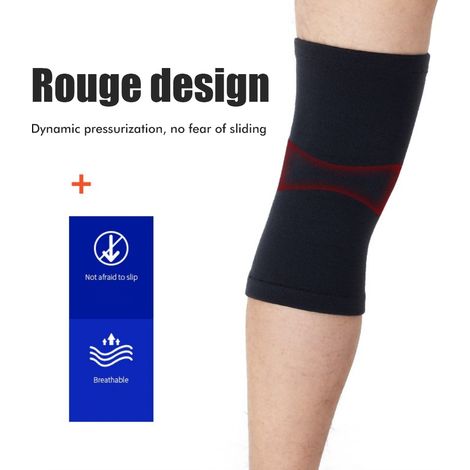 Genouillère de Sport Élastique pour Course à Pied et Volleyball - 2 Pièces Unisexe Respirante (1/2)