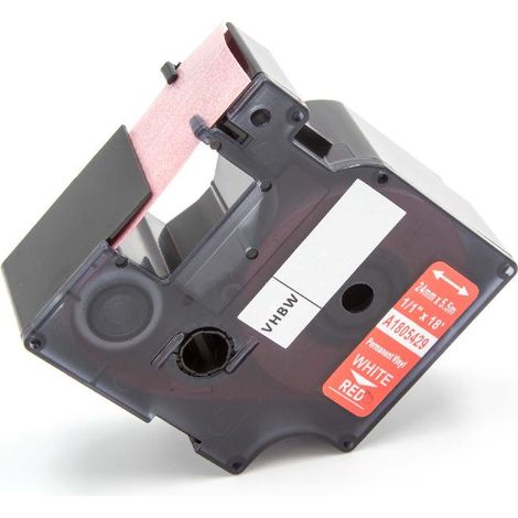 vhbw Label Tape Replacement for Dymo 1805429 for Label Printer 5.5m x 24 mm, White on Red, Vinyl