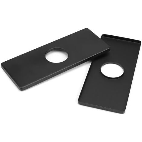 2-teilige Spülbeckenmatte, schwarze Armaturenabdeckung, Edelstahl-Armaturensockelplatte, geeignet für Bad- und Küchenarmaturen (1/5)