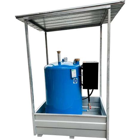 Serbatoio Carburante 500 litri LM5 con Bacino di Contenimento Omologato con Tettoia (1/5)