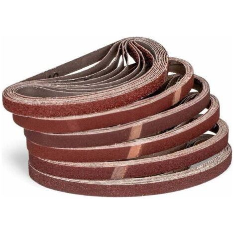 Pack of 120 fabric abrasive belts - 13 x 457 mm (P180)