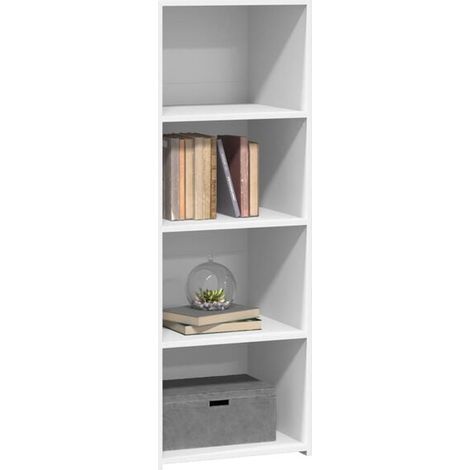 Buffet de Cuisine Blanc Hauteur 124 cm, Meuble Rangement avec Portes et Étagères, Largeur 45 cm Profondeur 41 cm, Armoire de Service en Bois d'Ingénierie pour Salle à Manger Salon (1/5)