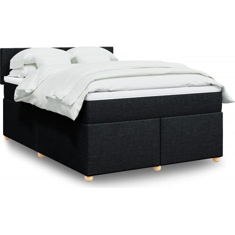 Boxspringbett mit Matratze Schwarz 160x200 cm Stoff