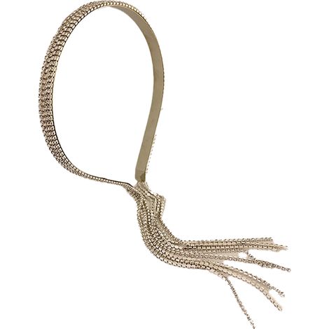 Bandeau à pompons en cristal pour femmes, boucles d'oreilles fantaisie en strass scintillants, chaîne de cheveux, serre-tête, bandeau orné de bijoux pour mariage et mariée (1/5)